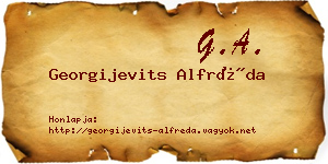Georgijevits Alfréda névjegykártya
